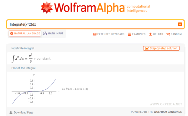 come calcolare gli integrali su WolframeAlpha